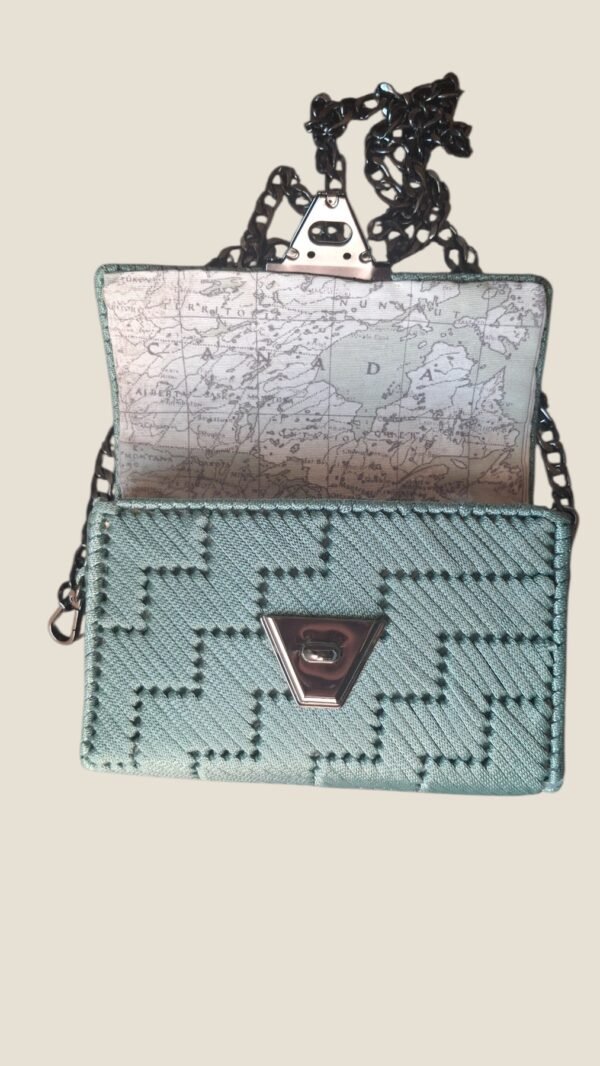 Μέντα Πλεκτή Τσάντα