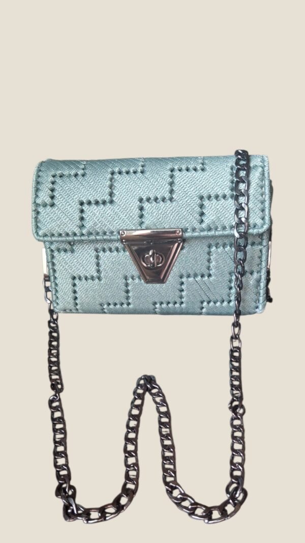 Μέντα Πλεκτή Τσάντα