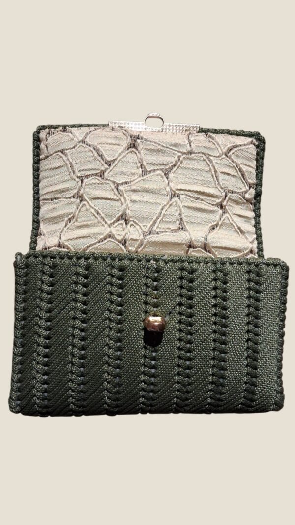 Χακί Πλεκτή Τσάντα