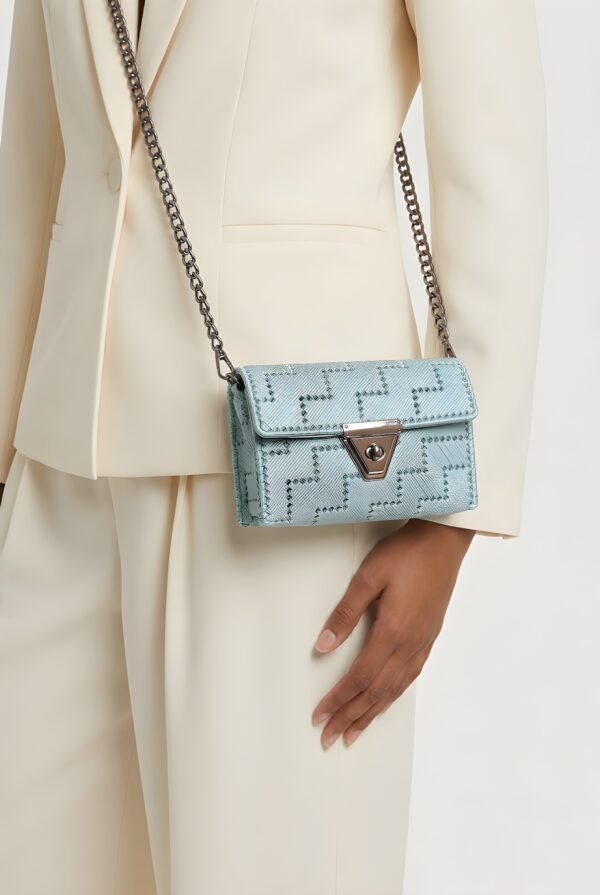 Μέντα Πλεκτή Τσάντα